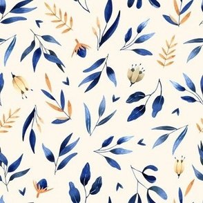 Signature Mediterranean floral pattern on ivory
